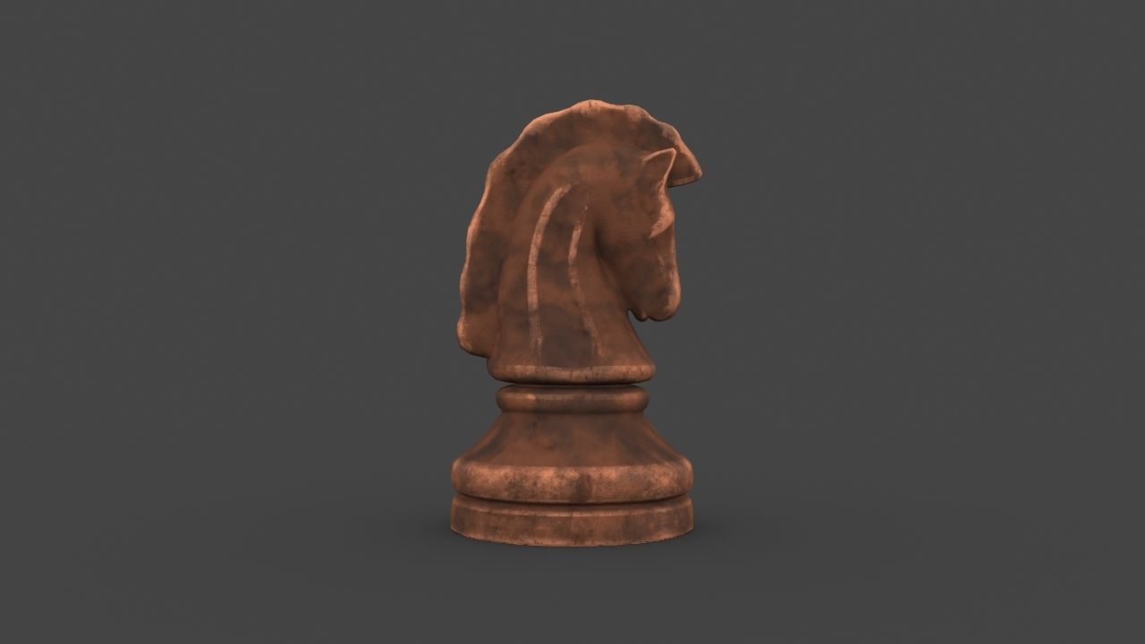 CHES-016 Chess Knight Low-poly 3D model_2