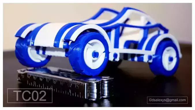 3D Printable Toy Car Kit TC02 3D model