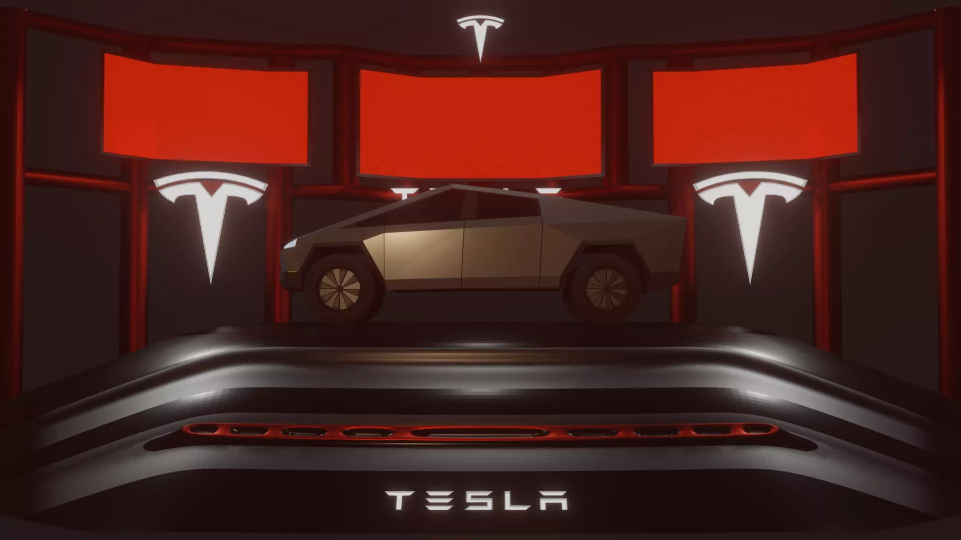 Tesla Cyber Truck Free low-poly 3D model