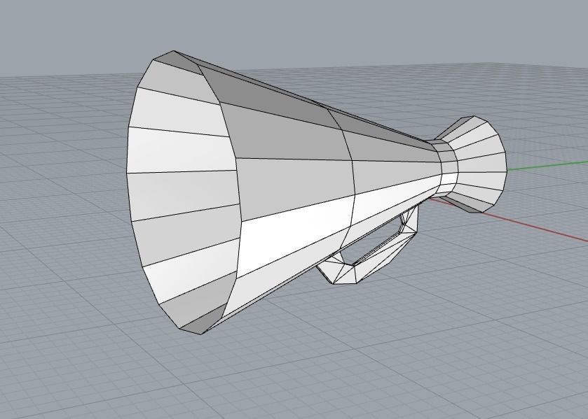 lowpoly megaphone golden Low-poly 3D model_2
