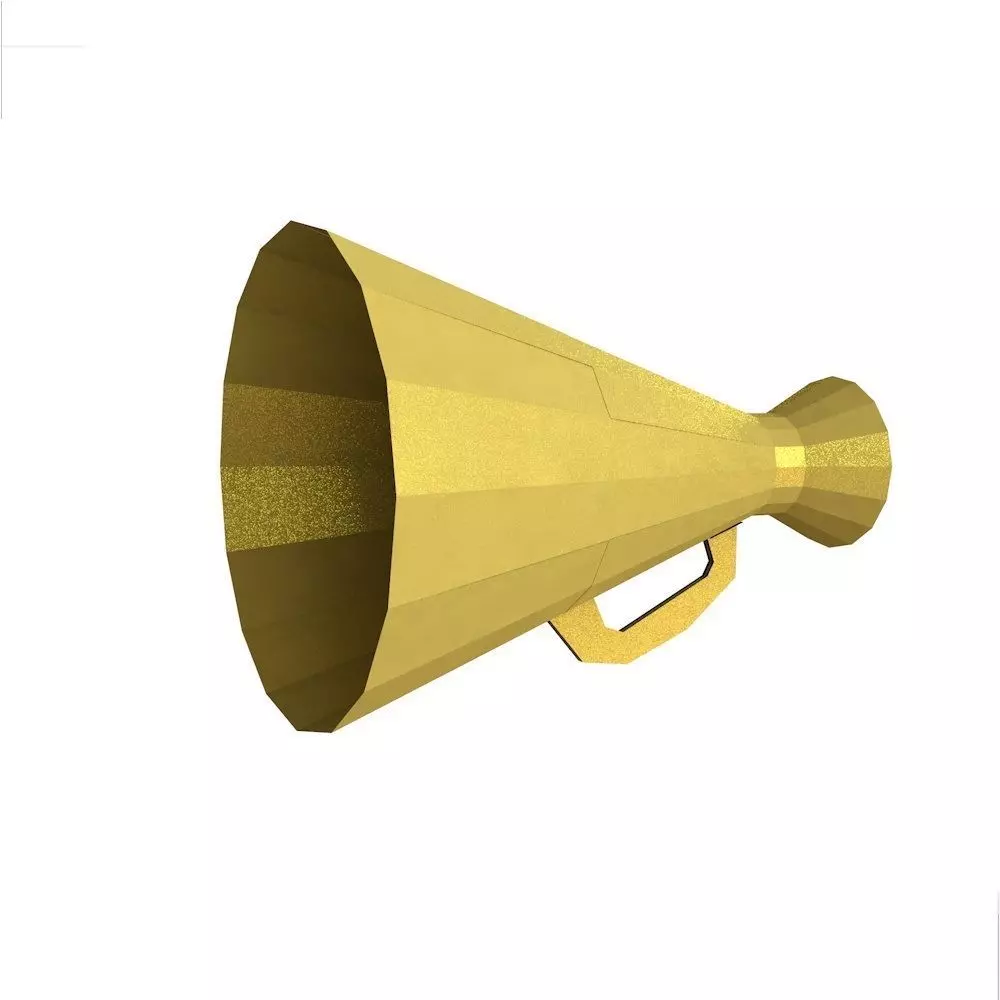 lowpoly megaphone golden Low-poly 3D model_0