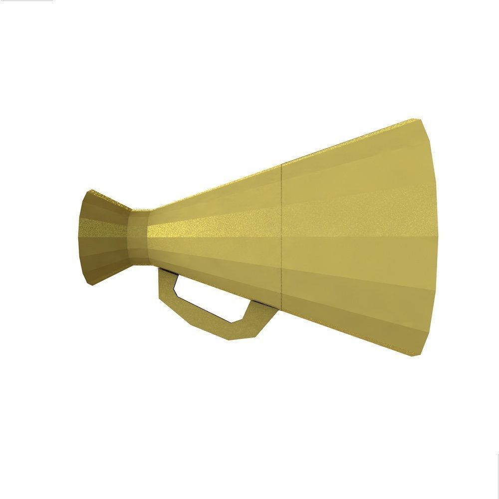 lowpoly megaphone golden Low-poly 3D model_8