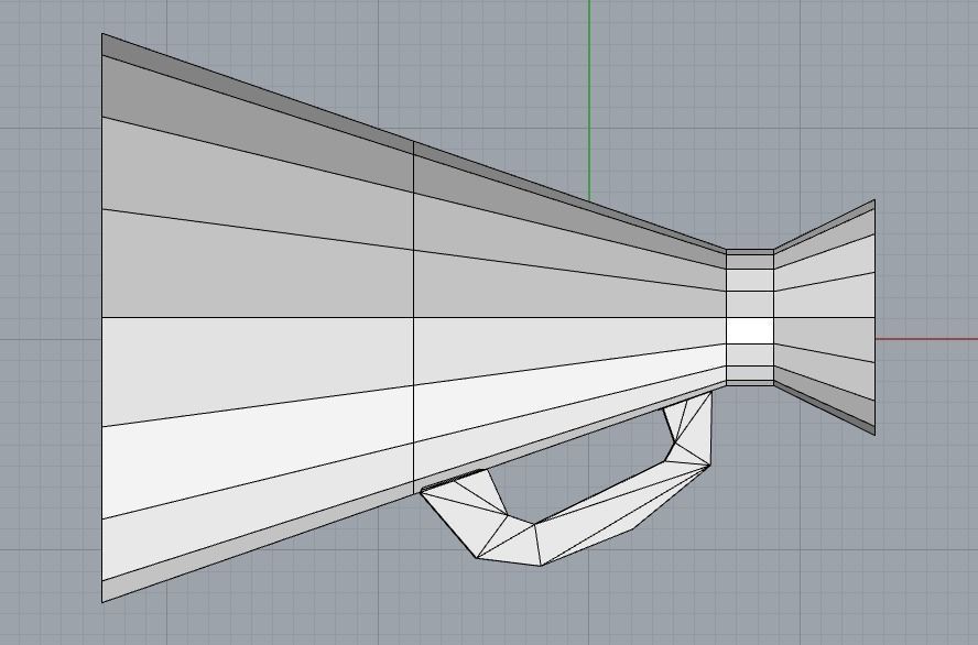 lowpoly megaphone golden Low-poly 3D model_4