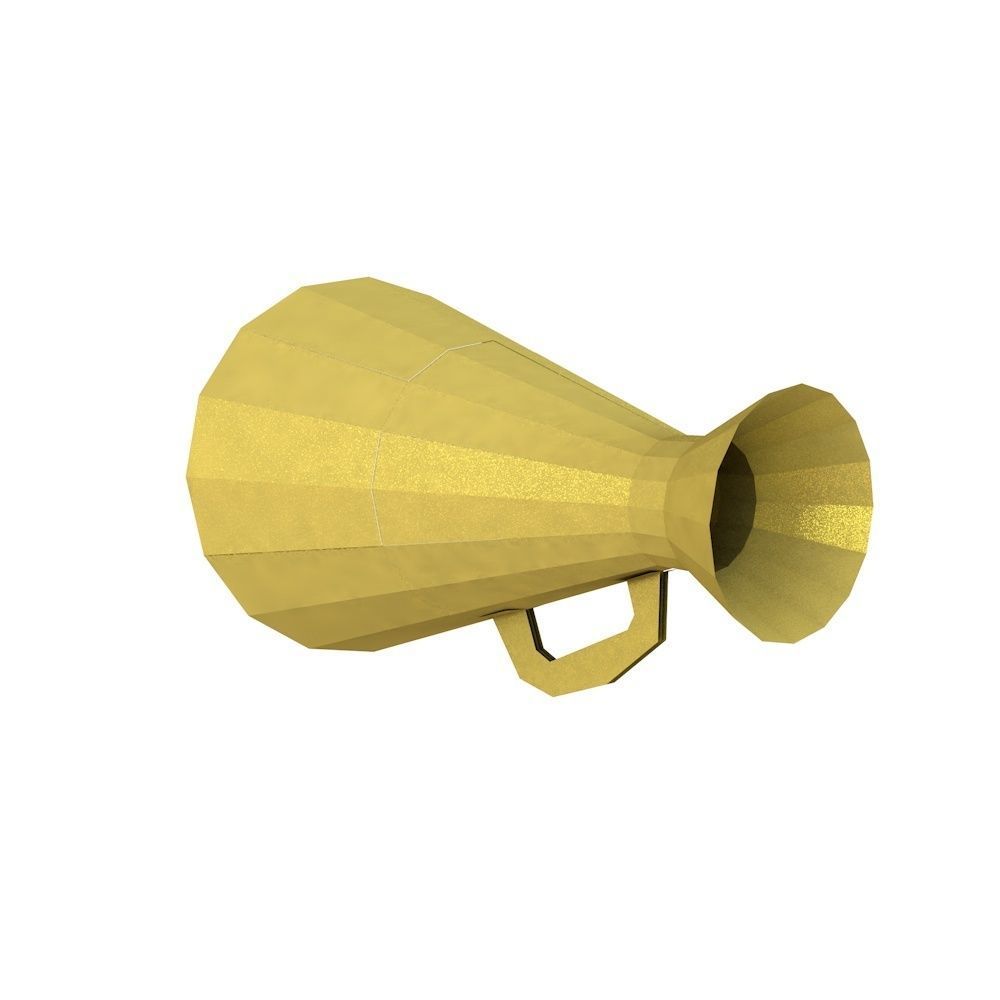 lowpoly megaphone golden Low-poly 3D model_6