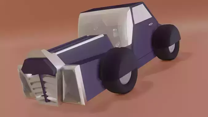 Simple Cartoon Car Low-poly 3D model