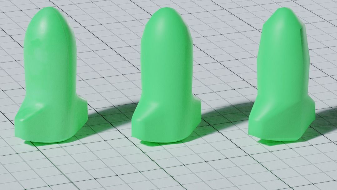 Various Earplugs Low-poly 3D model_11