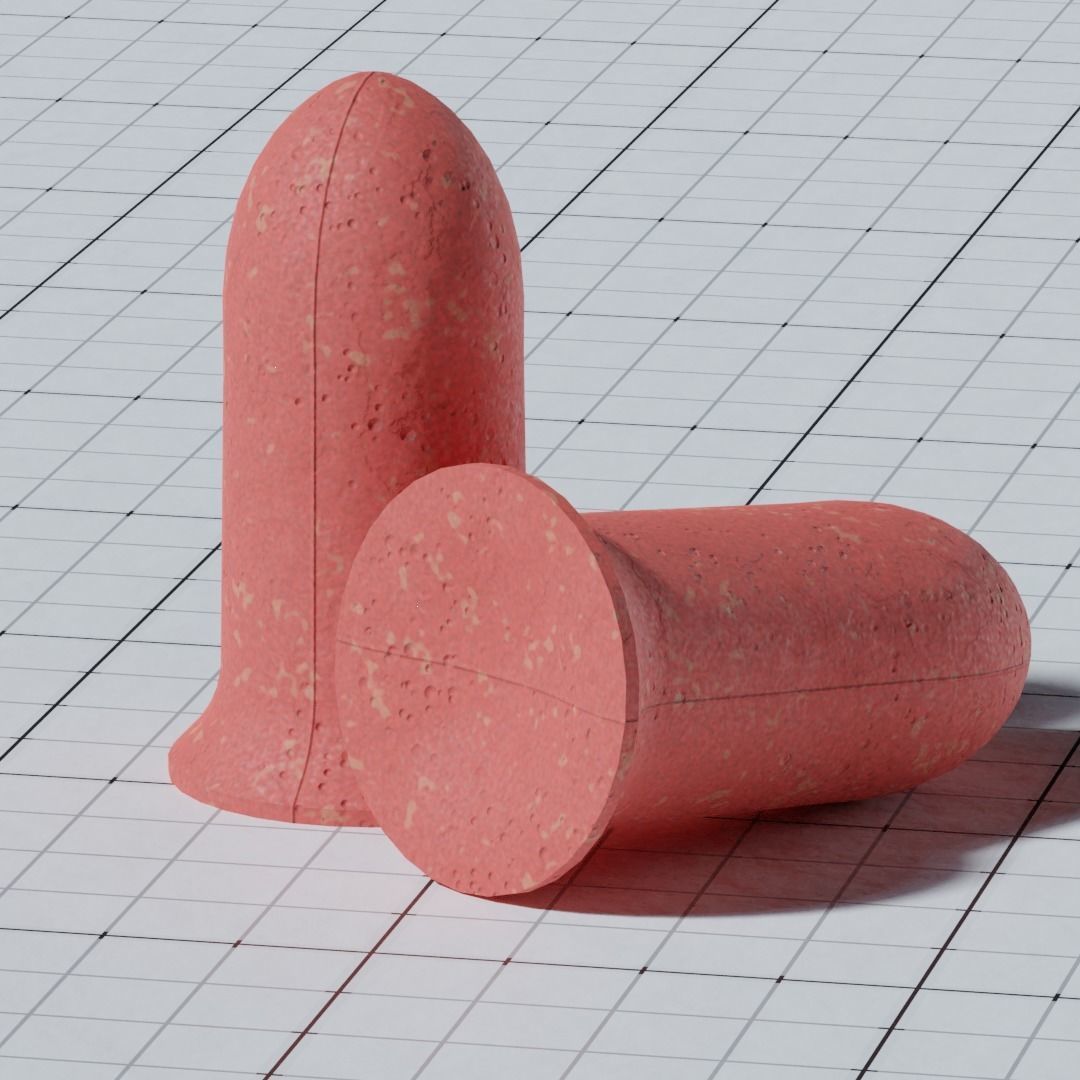 Various Earplugs Low-poly 3D model_1