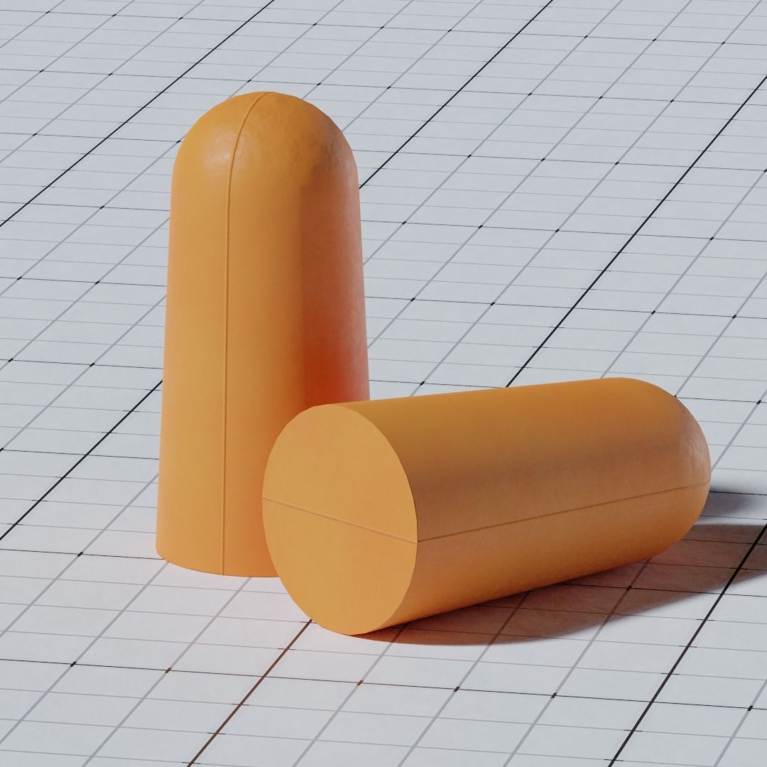 Various Earplugs Low-poly 3D model_4