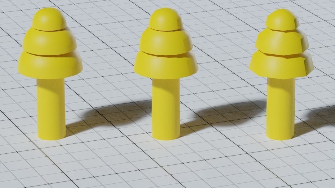 Various Earplugs Low-poly 3D model_8