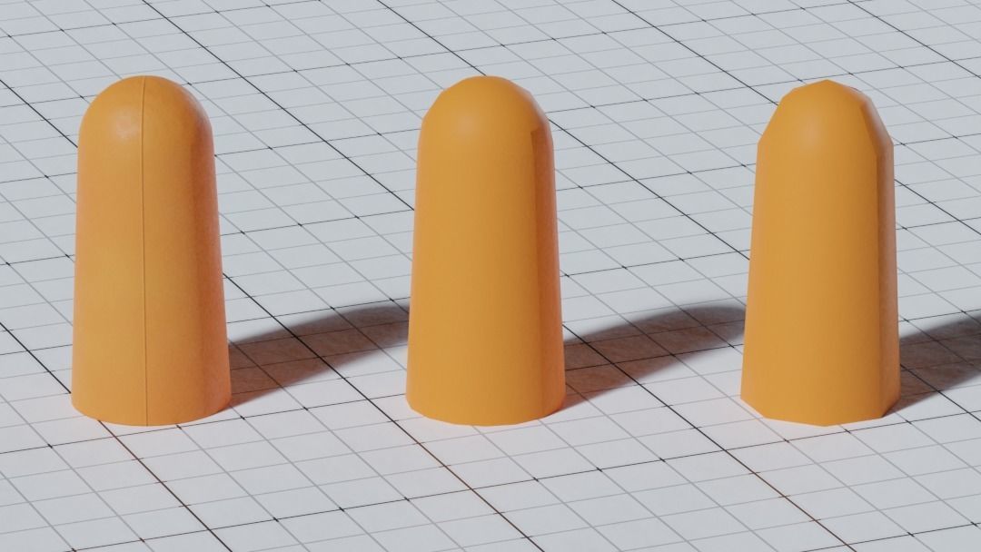 Various Earplugs Low-poly 3D model_5