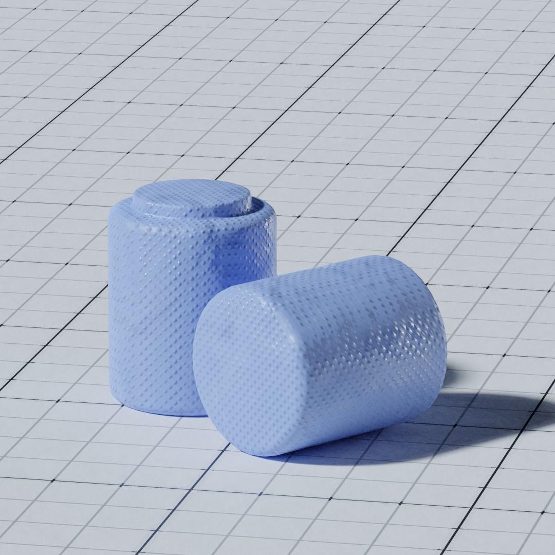 Various Earplugs Low-poly 3D model_13