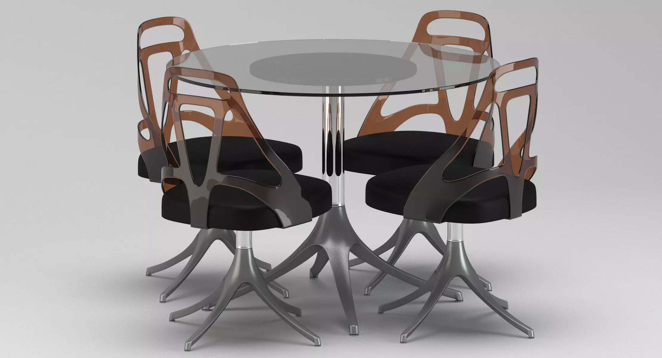 Dining Table and chairs 01 3D model