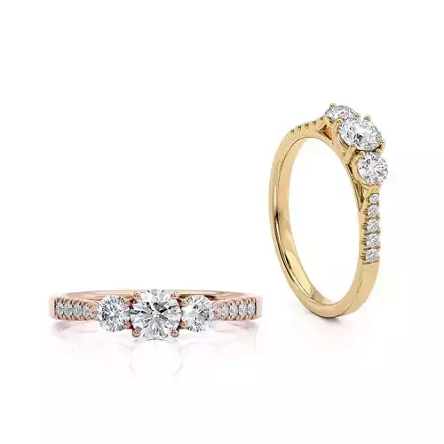 Jewelry Engagement Trilogy Ring with sidestones Printable model