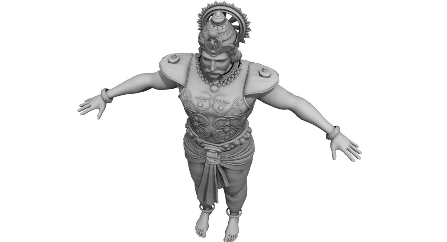 king 3d model statue of lord krishna 3D model_7