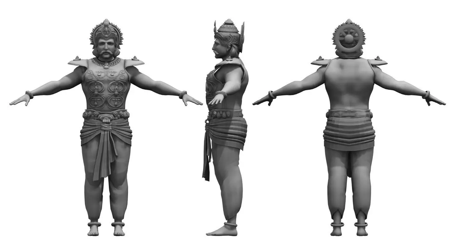 king 3d model statue of lord krishna 3D model_0