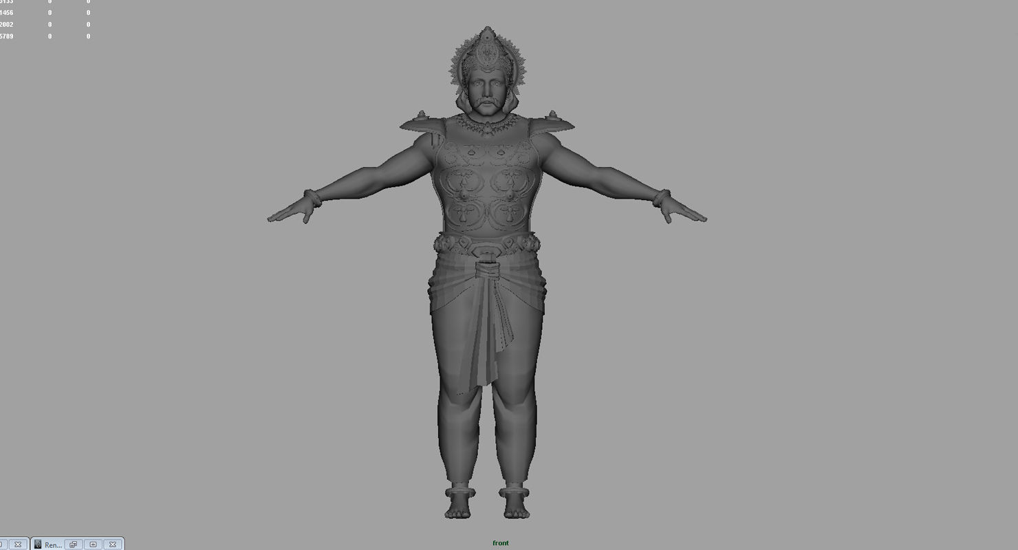 king 3d model statue of lord krishna 3D model_3