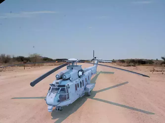 Eurocopter Model Low-poly 3D model