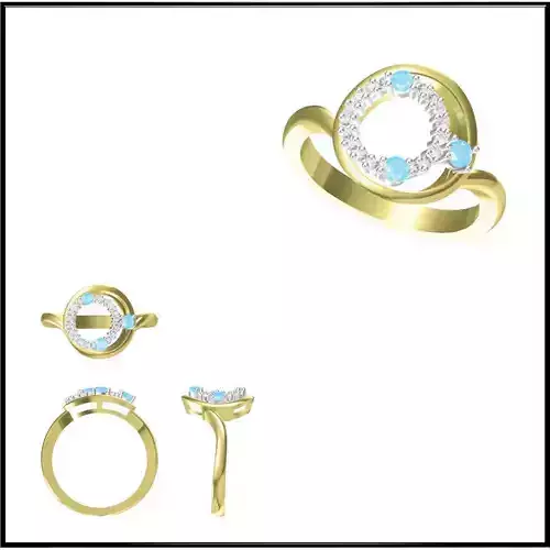 JCD Format Personalized diamond round shape rings jewelry 