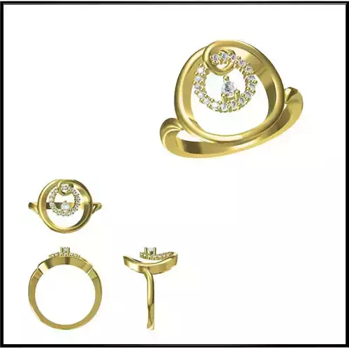 JCD Format Personalized diamond round shape rings