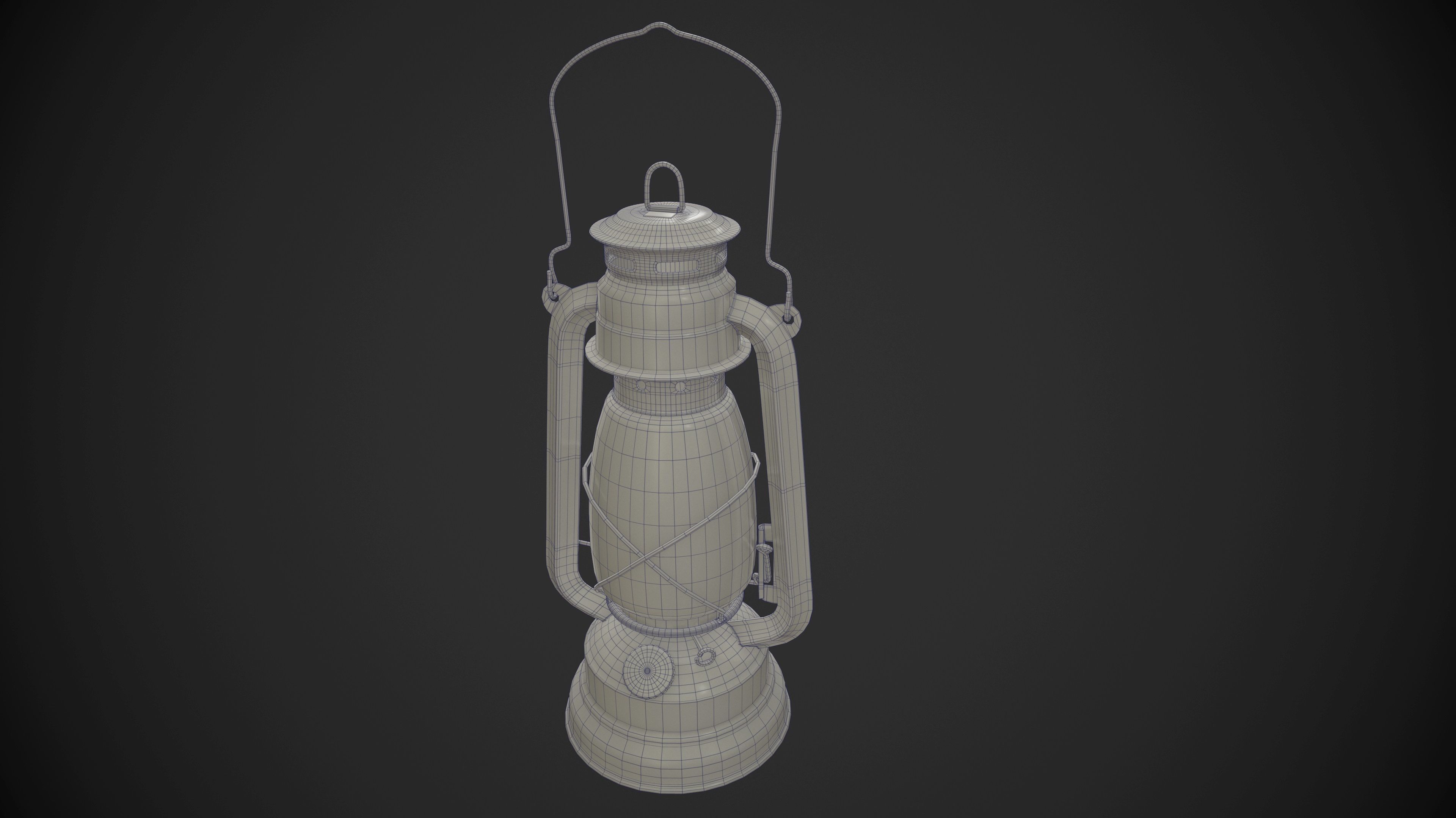 Old Rusty Oil Lantern Low-poly 3D model_14