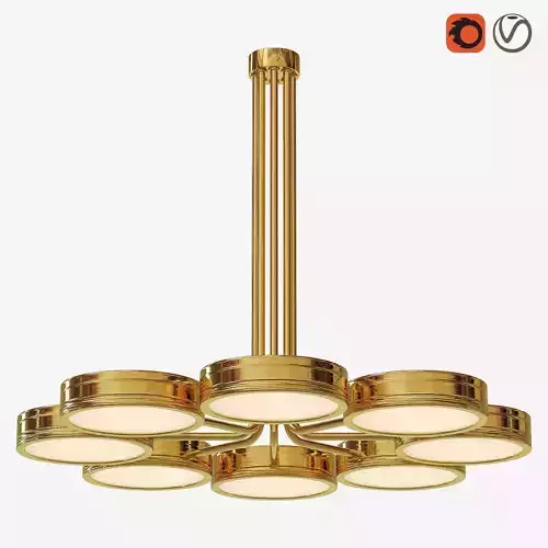ceiling-light-11 gold chandelier with six circular lights