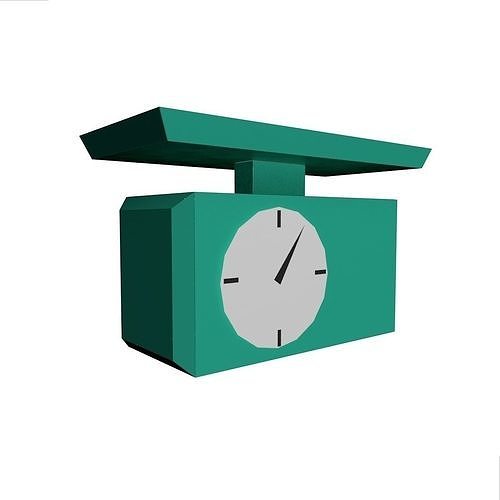 lowpoly weightscale kitchen scale with clock Low-poly 3D model
