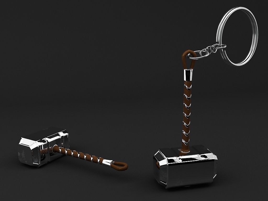 Hammer Key chain 3D print model_1