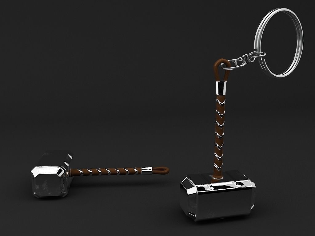 Hammer Key chain 3D print model_4