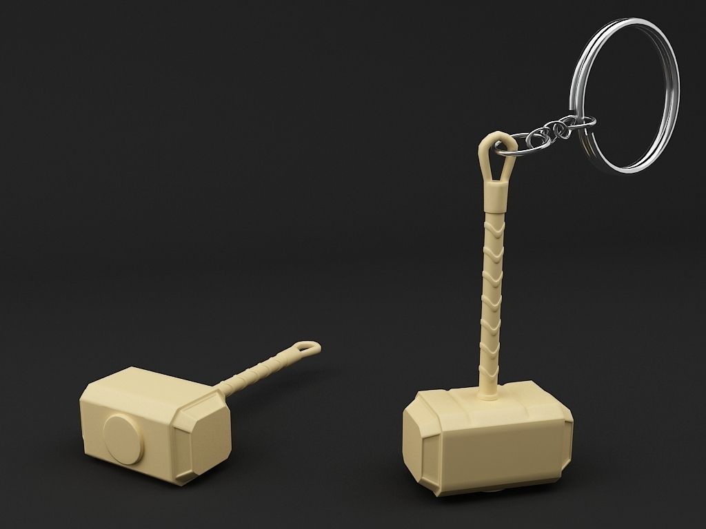 Hammer Key chain 3D print model_5