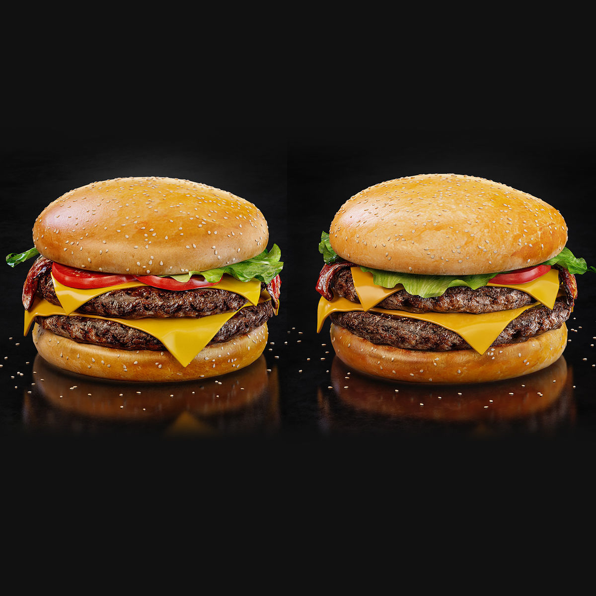 Double Cheeseburger HQ 3D model_1