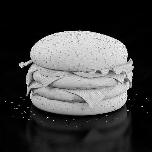 Double Cheeseburger HQ 3D model 5
