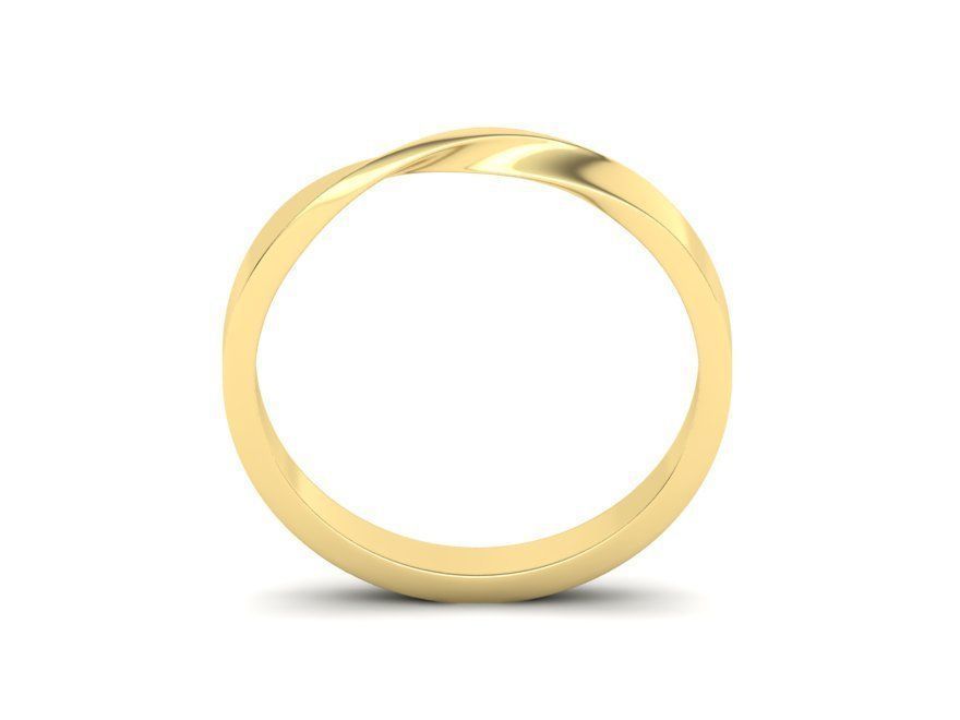 Mobius Wedding Ring 3mm wide band 3dmodel  3D print model_8