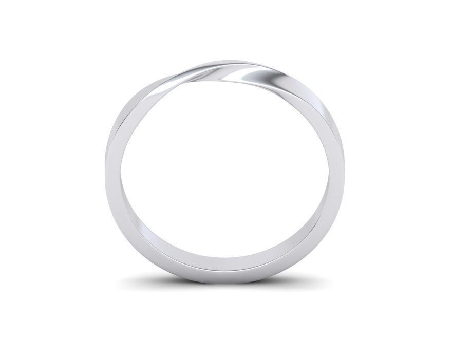 Mobius Wedding Ring 3mm wide band 3dmodel  3D print model_7