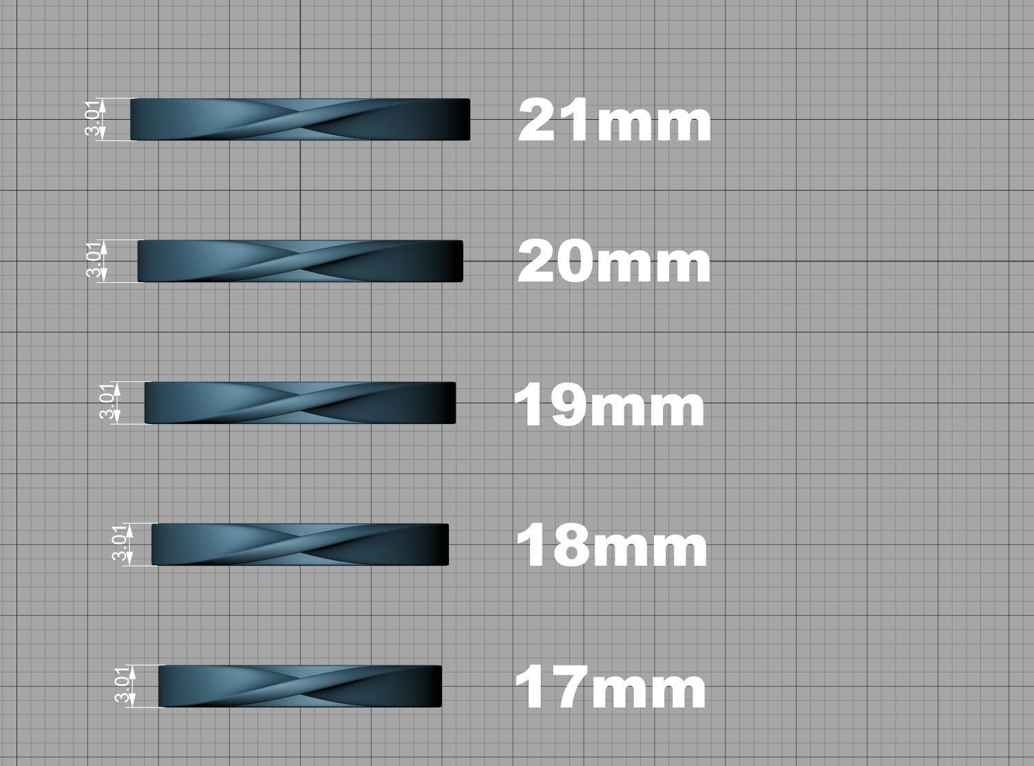 Mobius Wedding Ring 3mm wide band 3dmodel  3D print model_10