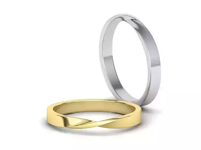 Mobius Wedding Ring 3mm wide band 3dmodel  3D print model