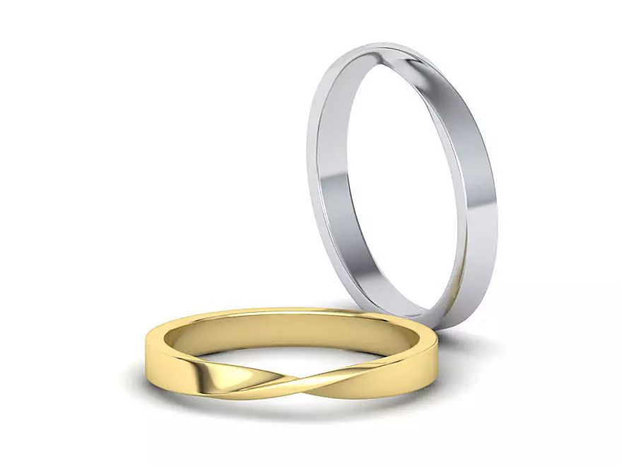 Mobius Wedding Ring 3mm wide band 3dmodel  3D print model_0