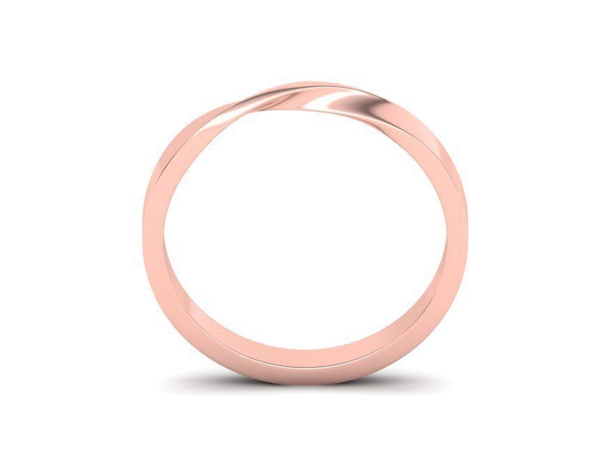 Mobius Wedding Ring 3mm wide band 3dmodel  3D print model_9
