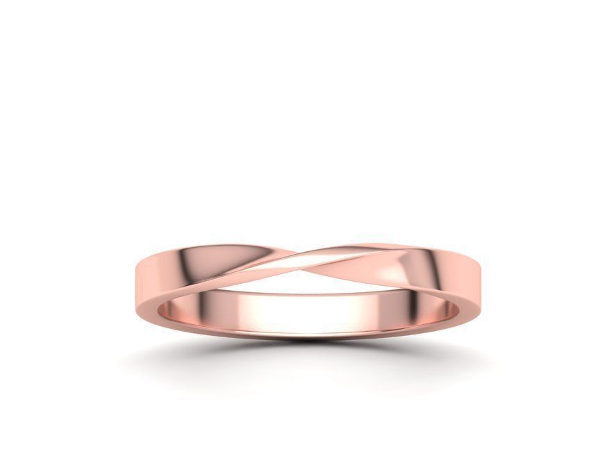 Mobius Wedding Ring 3mm wide band 3dmodel  3D print model_1