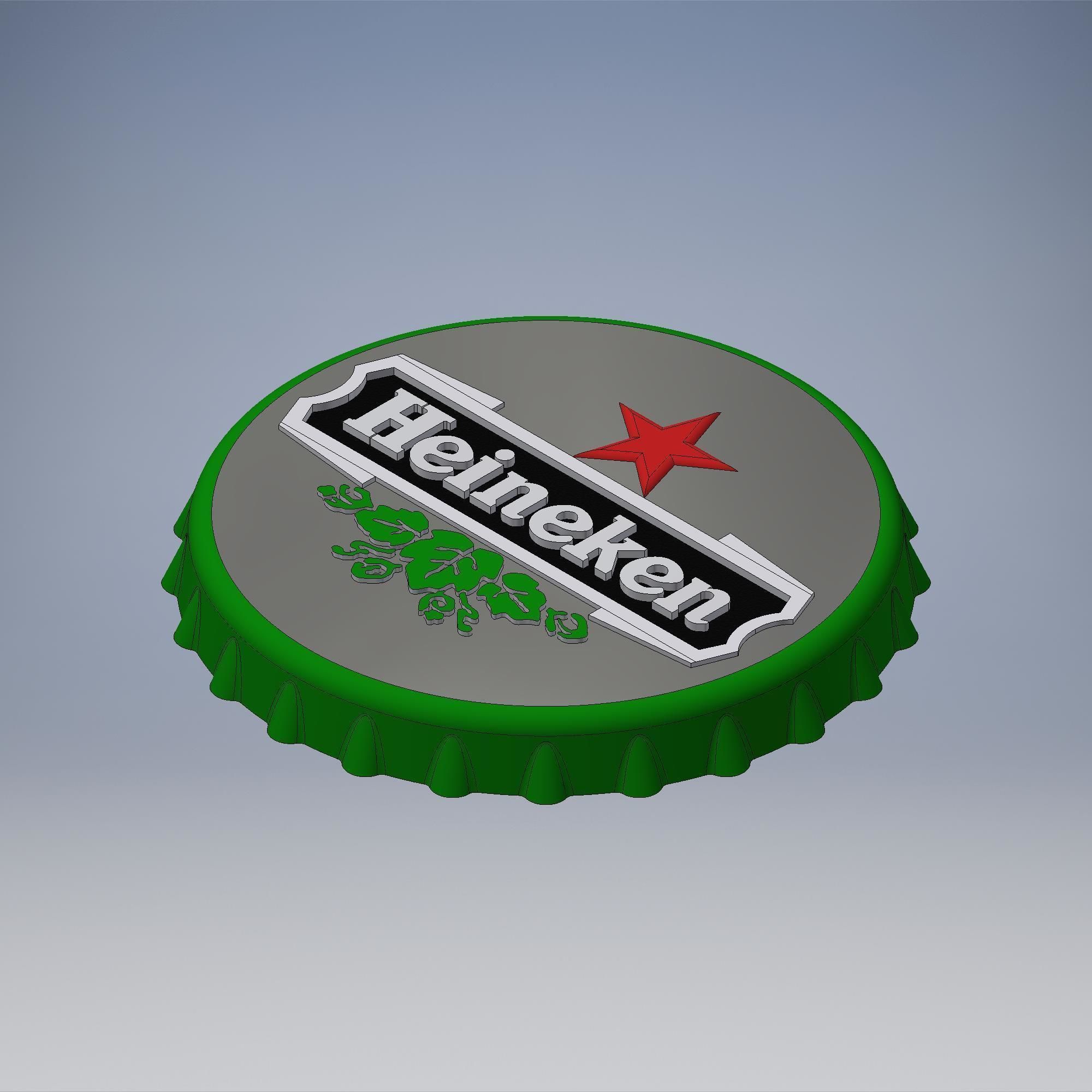 Heineken Bottle cap bar wall 3D print model_1