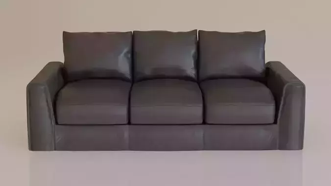 Contemporary modern leather sofa2 black