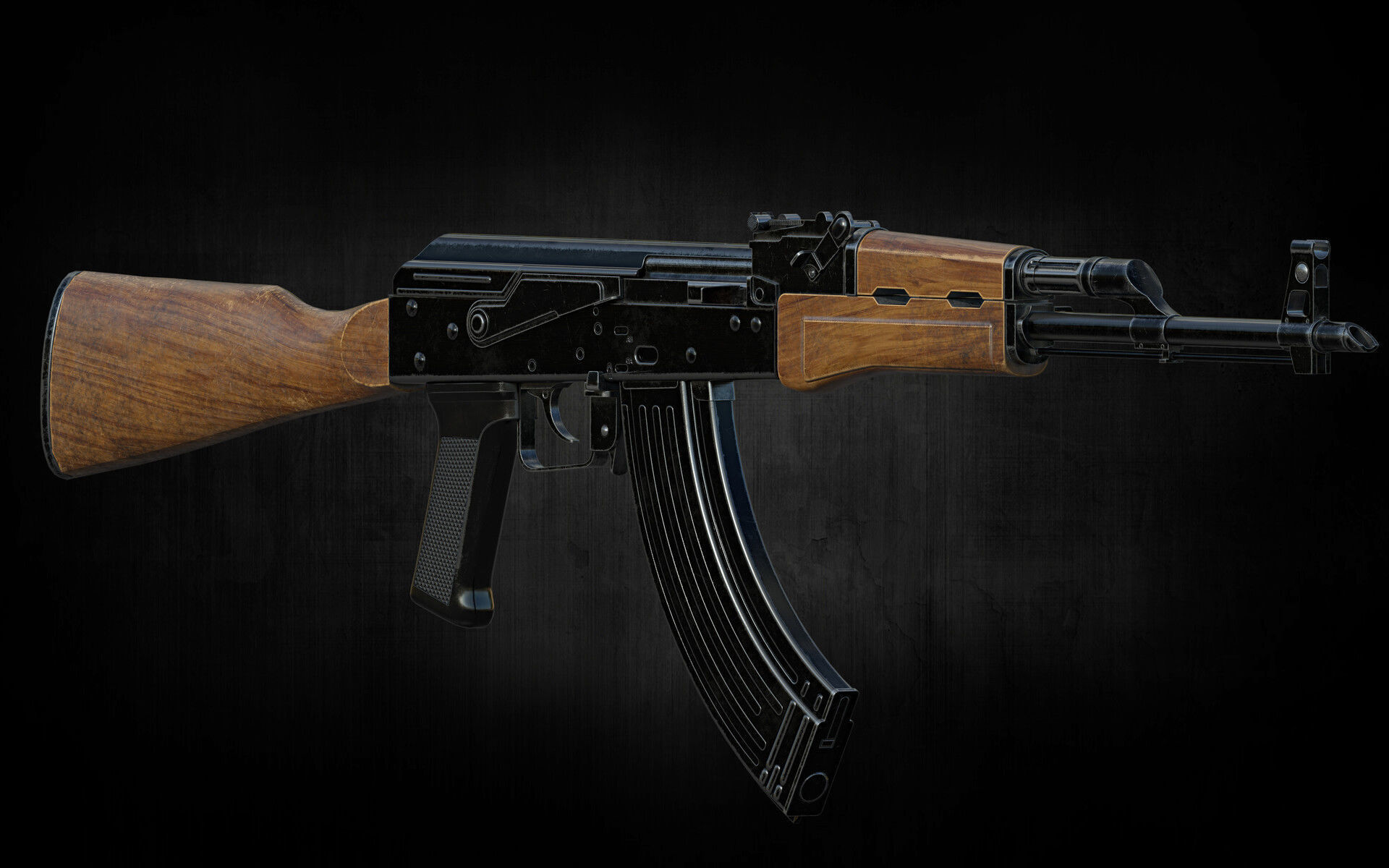  AK 47  low poly Game ready  model Low-poly 3D model_1
