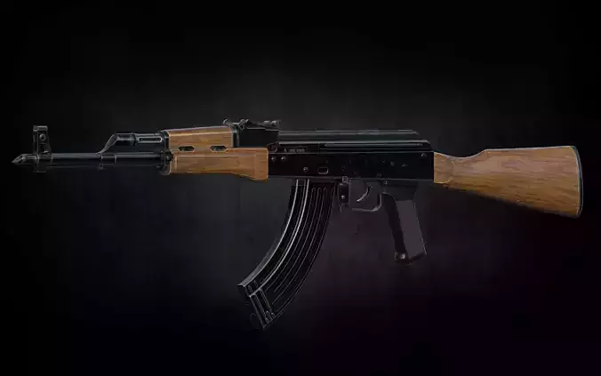  AK 47  low poly Game ready  model