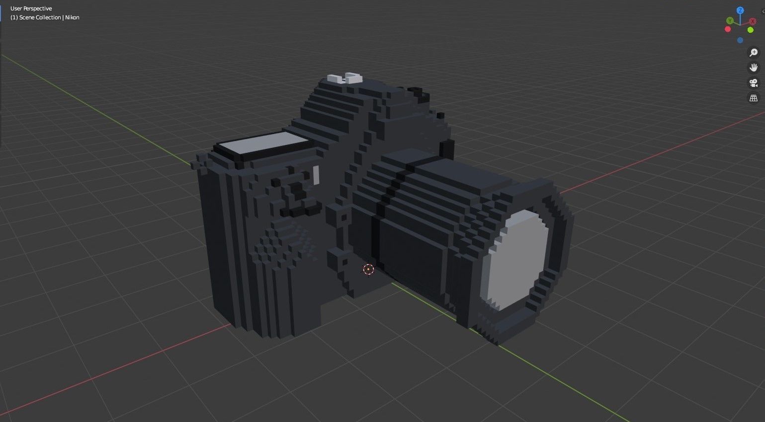 Voxel Digital Camera DSLR Low-poly 3D model_7