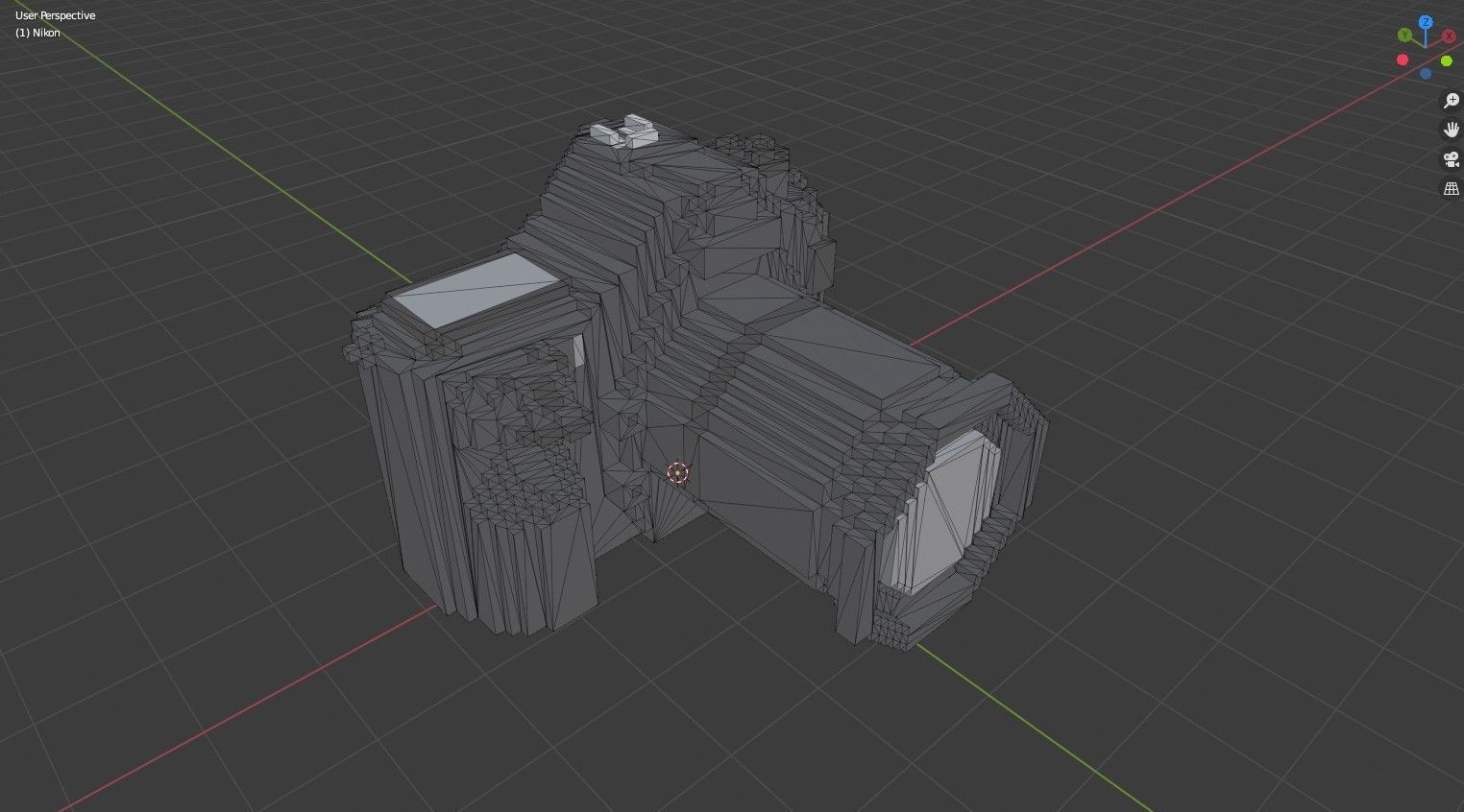 Voxel Digital Camera DSLR Low-poly 3D model_6