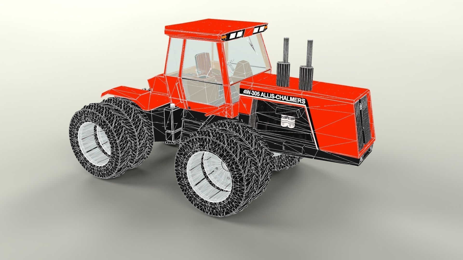 Allis-Chalmers 4W-305 Low-poly 3D model_7