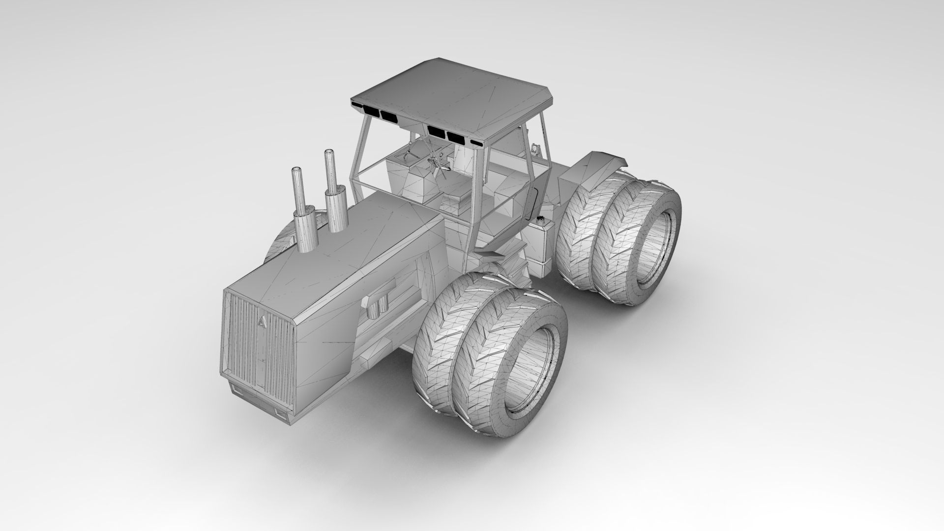Allis-Chalmers 4W-305 Low-poly 3D model_8