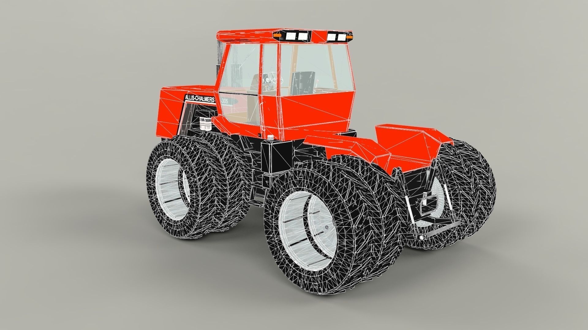 Allis-Chalmers 4W-305 Low-poly 3D model_6