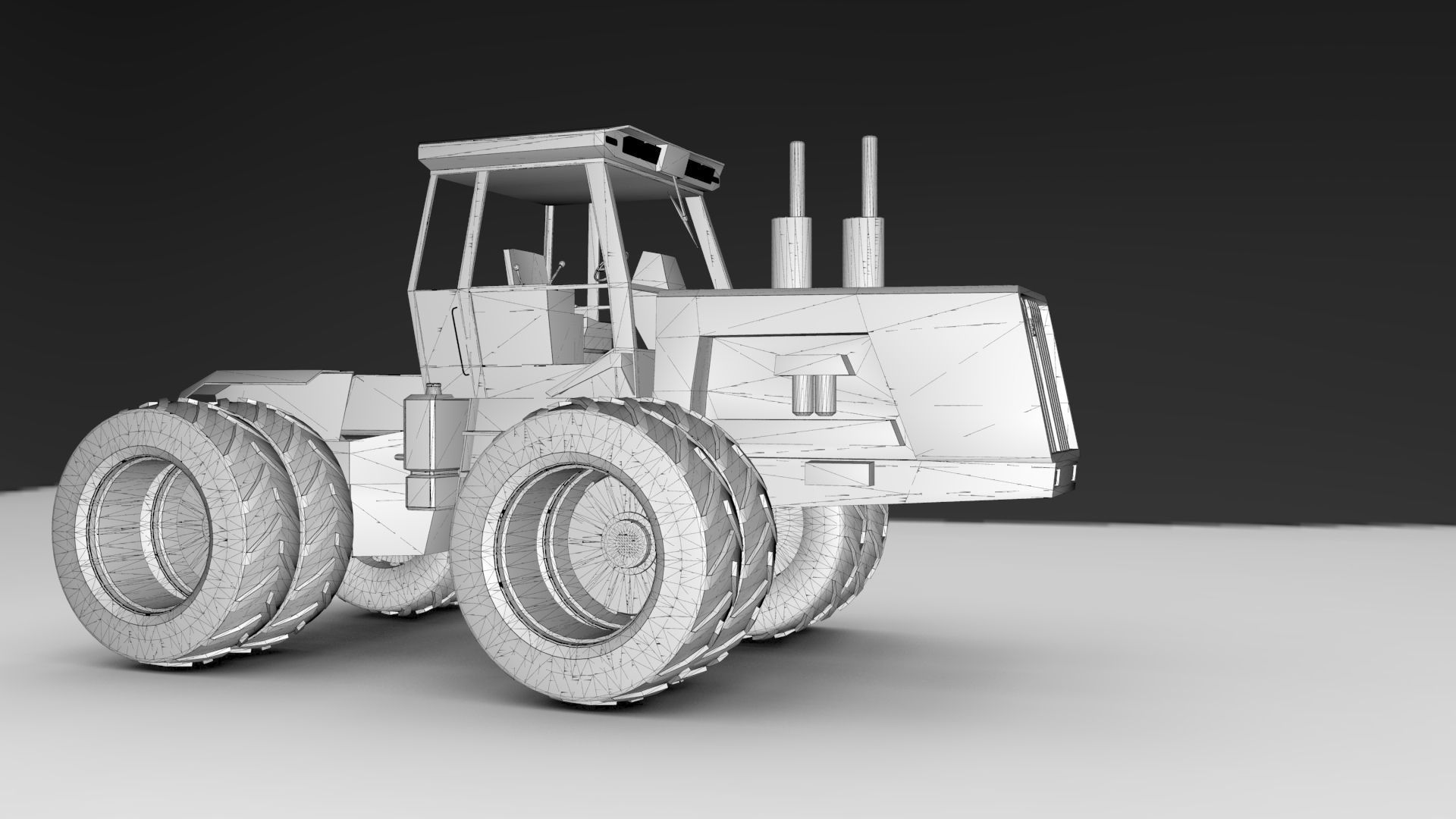 Allis-Chalmers 4W-305 Low-poly 3D model_9