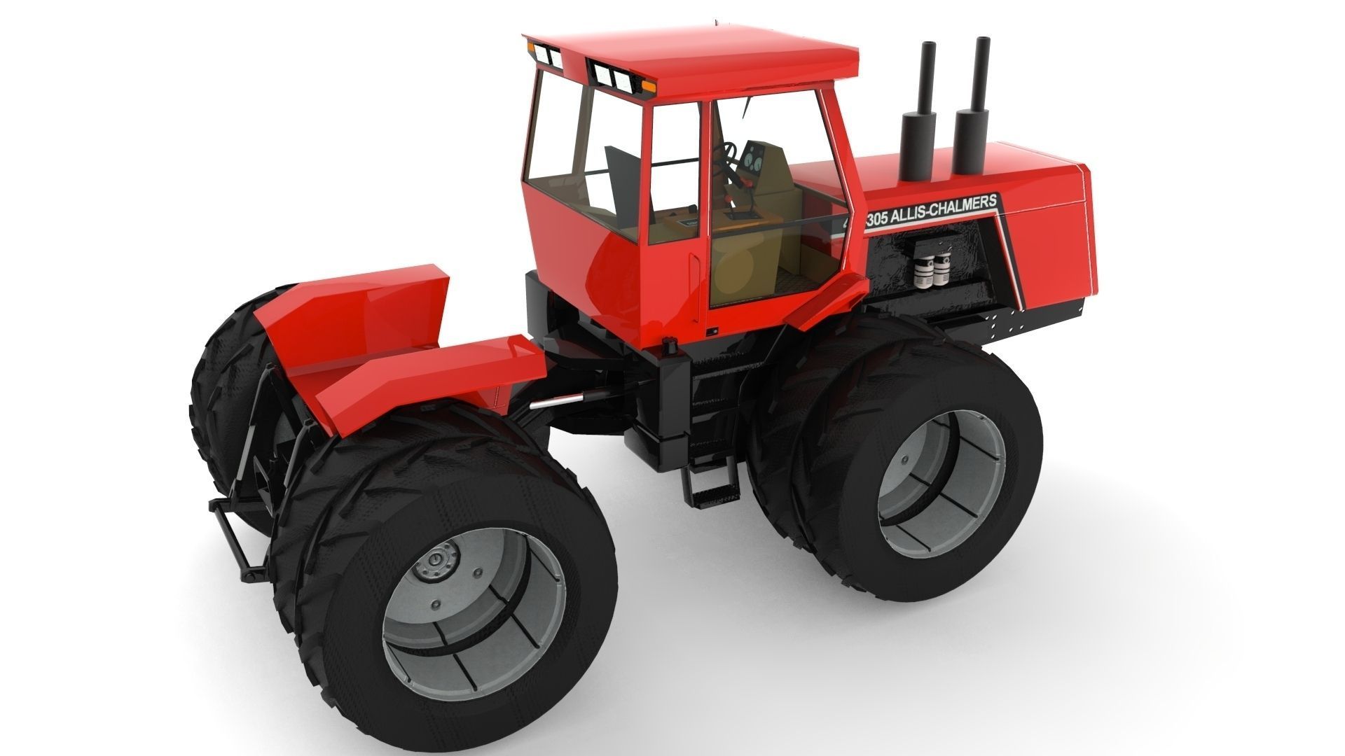 Allis-Chalmers 4W-305 Low-poly 3D model_1