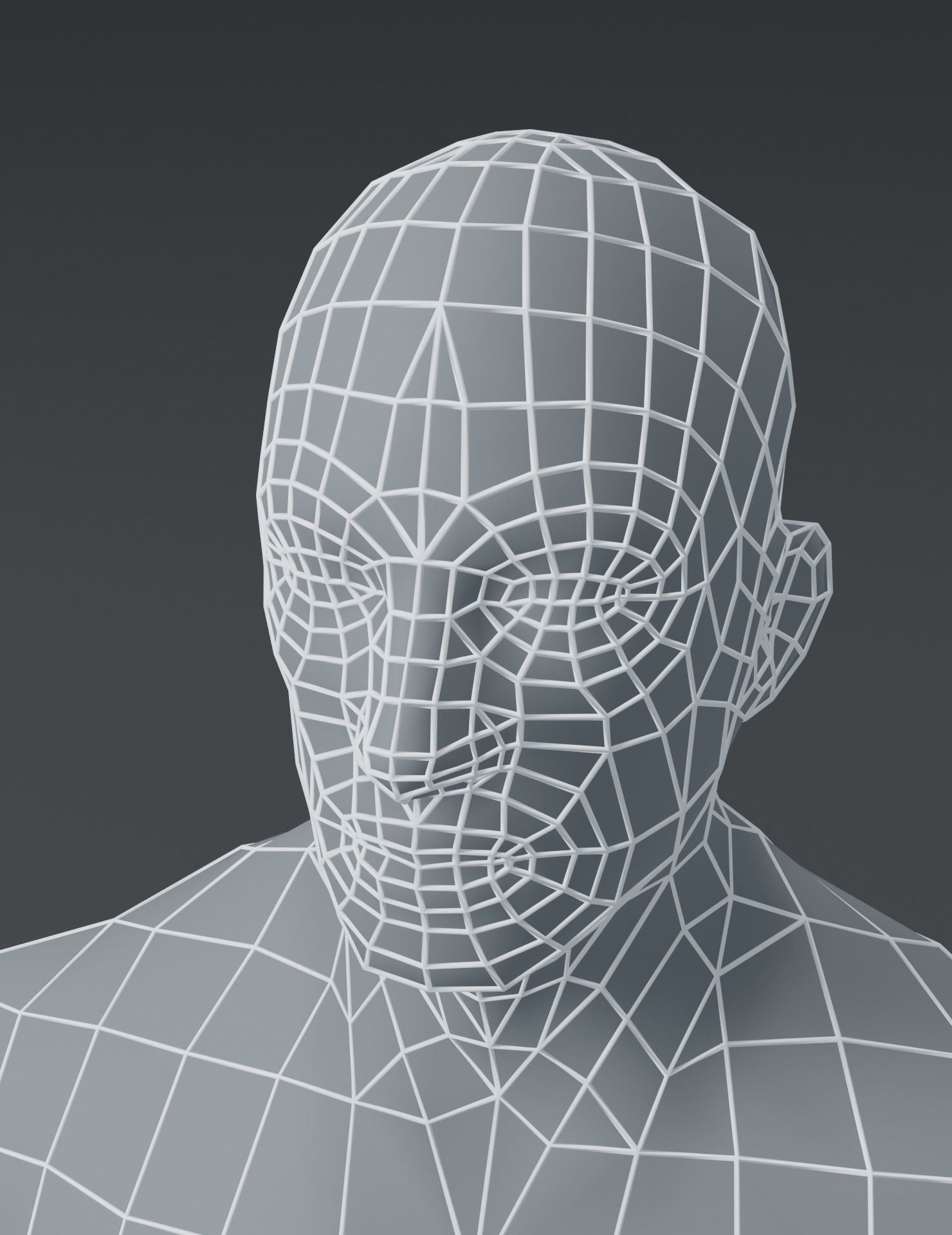 Male Body Base Mesh 3D Model Low-poly 3D model_14